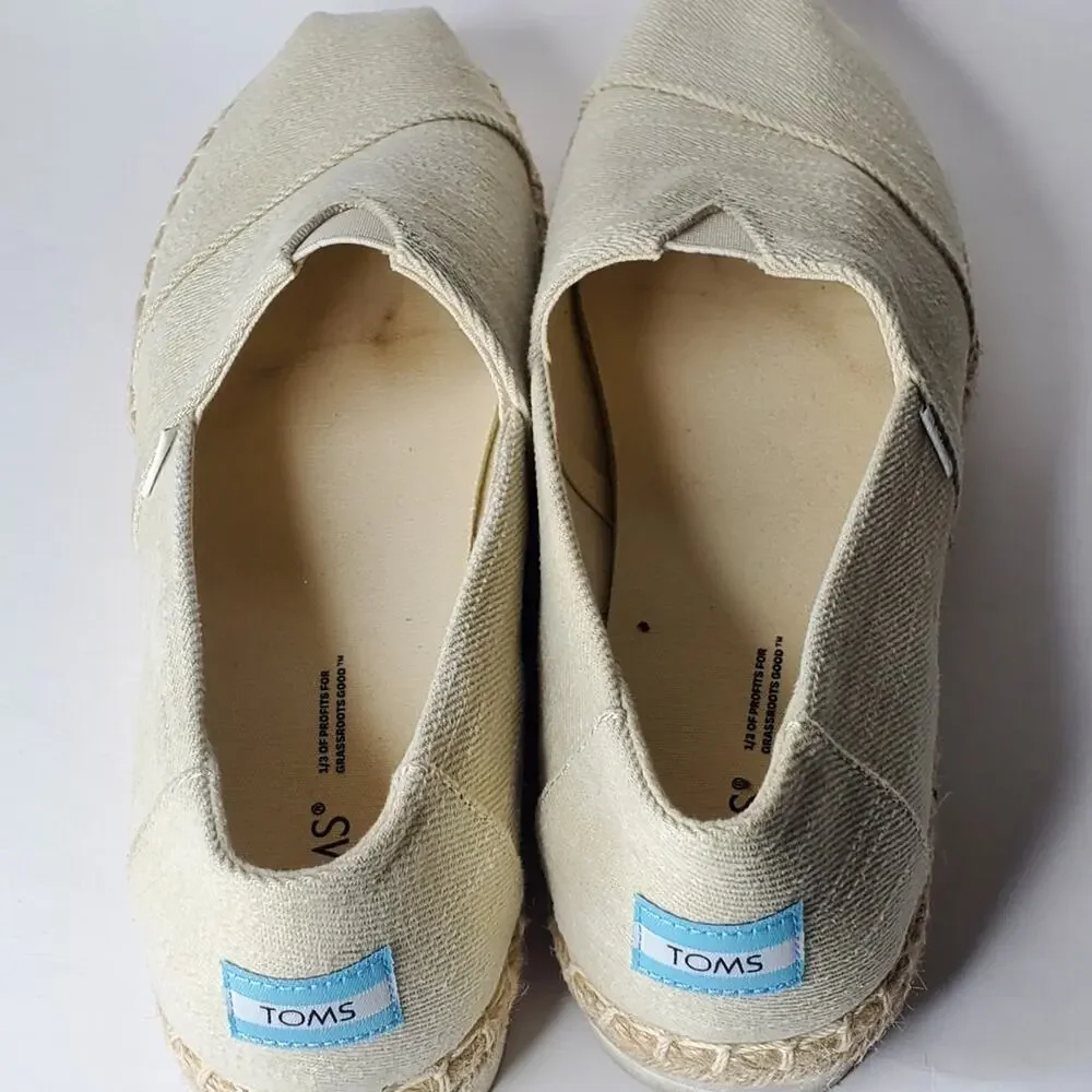 Toms Women's Alpargata Platform Espadrille Slip on Casual shoes Size 10